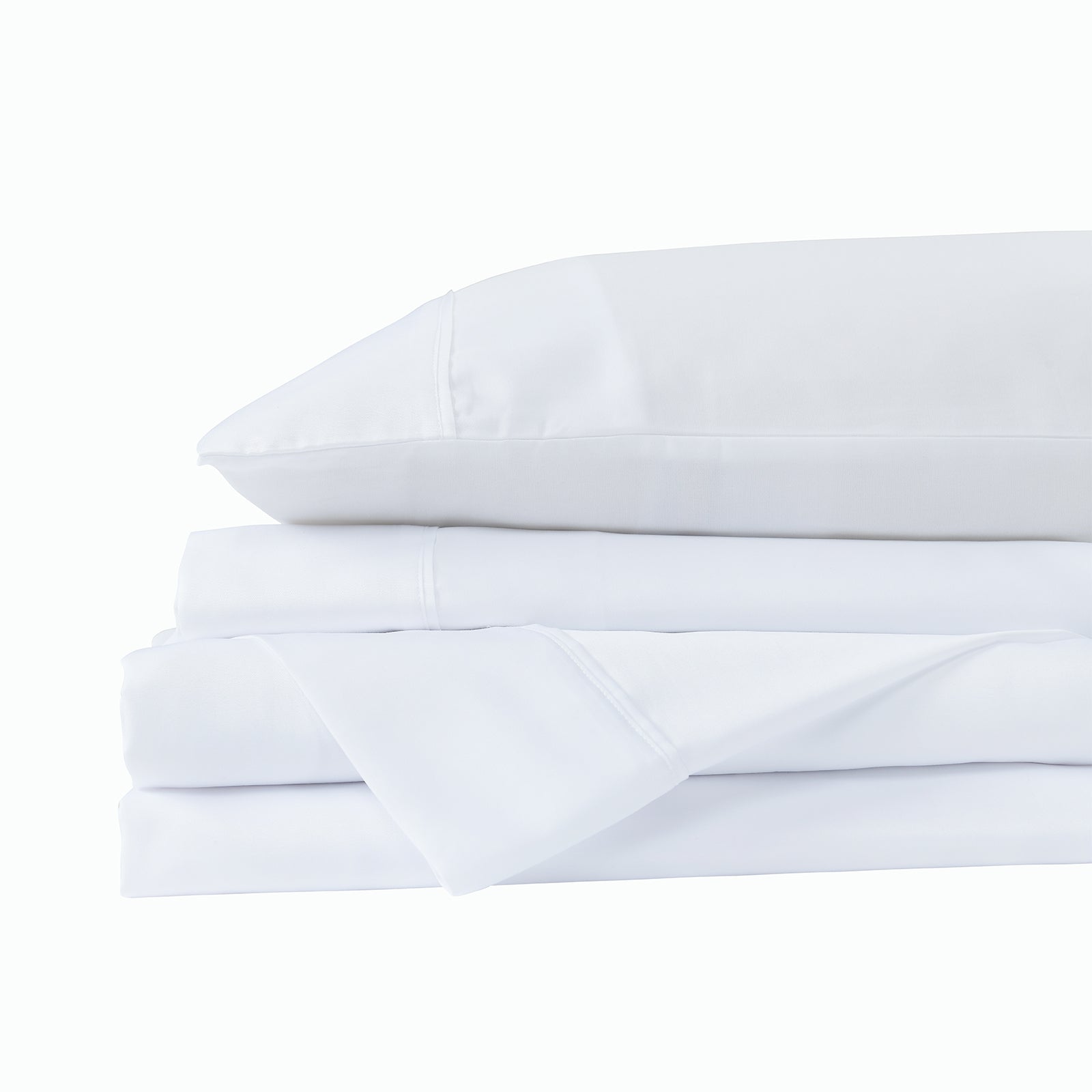 Royal Comfort 600 Thread Count Cooling Ultra Soft Tencel Eucalyptus sheet set featuring a flat sheet, fitted sheet, and pillowcases in a luxurious design.